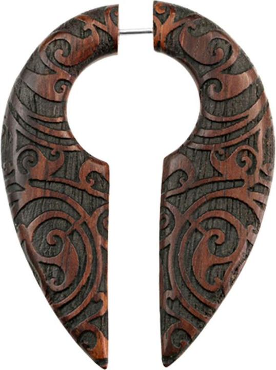 Chaotic Trading Fake Ohrgewicht Schlüsselloch Bali Batik aus Narra Holz