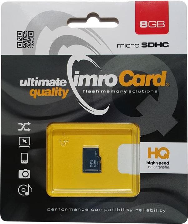 Produktbild IMRO MicroSDHC/8G 8 GB UHS-I Klasse 10 (8 GB, microSDHC, U1, UHS-I)