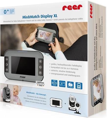 Produktbild Reer Mix&Match Display XL Elterneinheit für Video-Babyphone (Babyphone mit Kamera, 300 m)