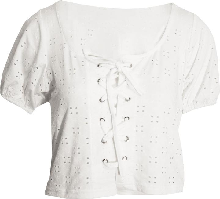 Brave Soul Tessa Broderie Anglaise Top mit Spitzeneinsatz Frauen (M)