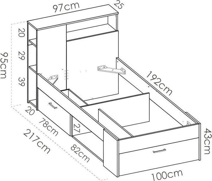 Actual product image Vente-unique Leandre (90 x 190 cm)