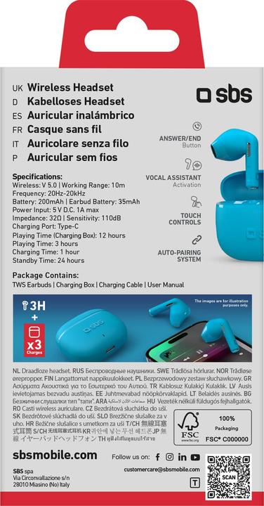 Produktbild SBS Semi-in-Ear-Ohrhörer TWS (3 h, Kabellos)