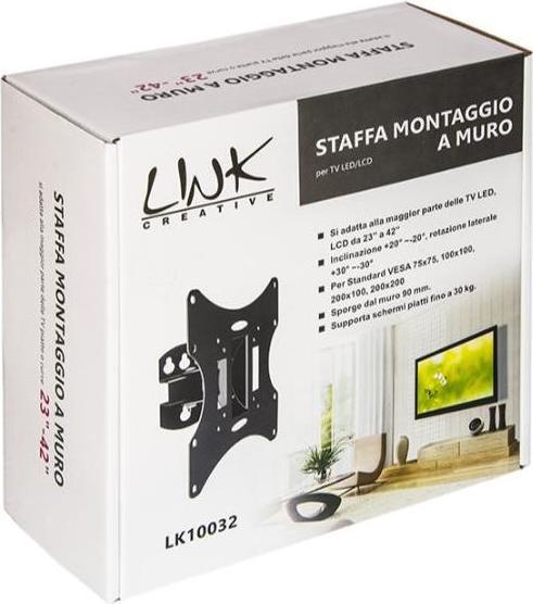 Produktbild STAFFA TV/MONITOR 23"/42" VESA BK MAX30KG/200*200 FLIP ORIZZ-VERTICAL (Wand, 42", 30 kg)