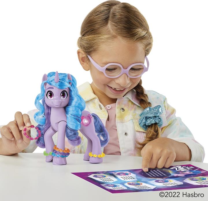 Productafbeelding My Little Pony Ontdek je pony schittering Sparkle Fun Izzy Moonbow, 20 cm hoge pony voor kinderen, met