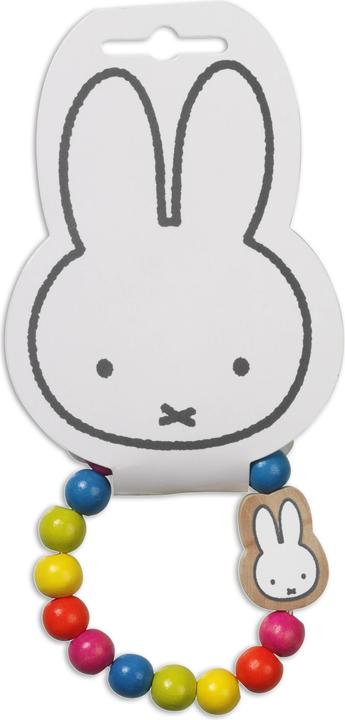 Image du produit Bambolino Toys Bracelet de perles en bois Miffy (15 cm, Bois d'hévéa)