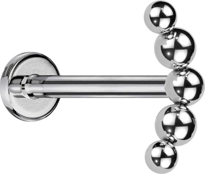 Produktbild Star Piercing Micro Labret Innengewinde silber Bogen Kugeln (ohne Messing, Titan G23)