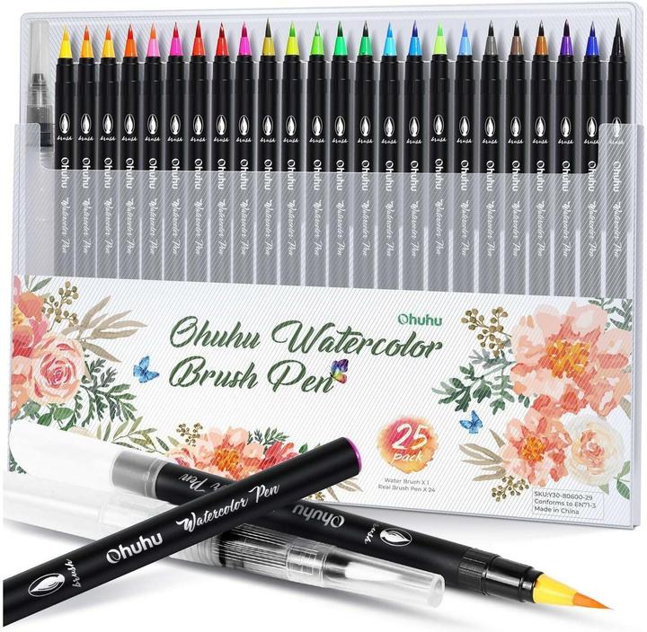 Actual product image Ohuhu Watercolour brush pens (Multicoloured, 24 x)