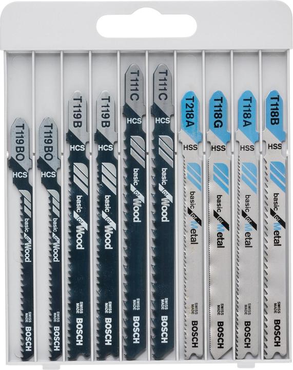 Bosch Professional Zubehör 10-tlg. Stichsägeblatt-Set Basic for Metal and Wood