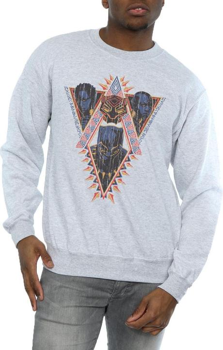 Immagine prodotto Felpa uomo Black Panther Tribal Heads in cotone (L)