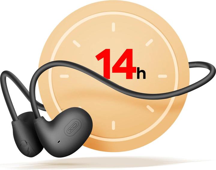 Actual product image xO Bluetooth earphones BS34 with bone conduction black (14 h)