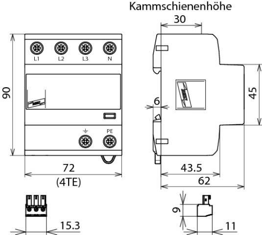 Actual product image Dehn SOEHNE Combination arrestor shield DSH TNS 255 FM TNS