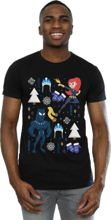 Image du produit - T-shirt BLACK PANTHER AND BLACK WIDOW CHRISTMAS DAY - Homme (XXL)