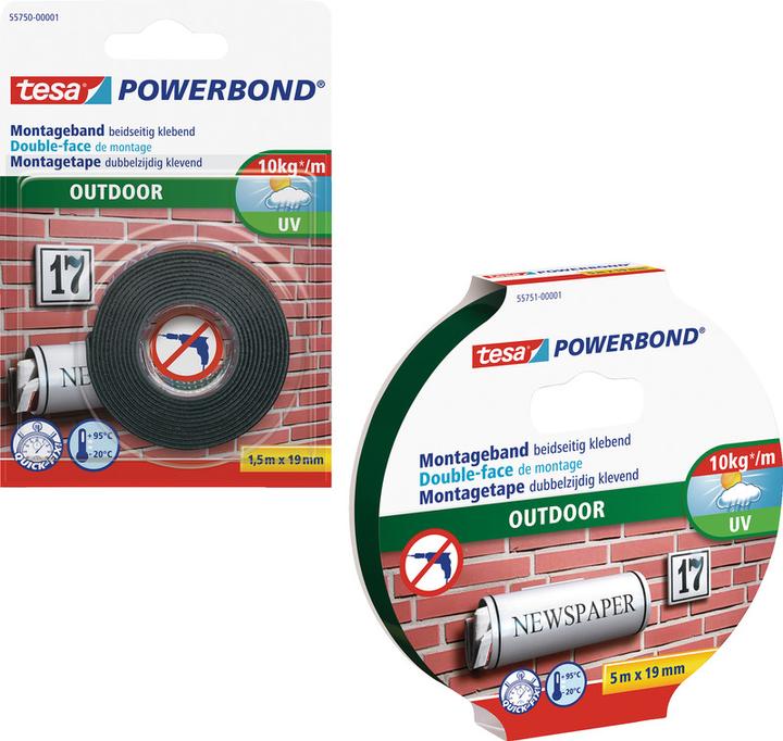 Produktbild tesa Powerbond OUTDOOR doppelseitiges Montageband (19 mm)