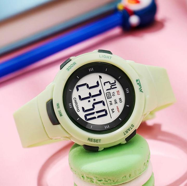 Actual product image VR Shinecon Children's watch digital display, model Exia water green