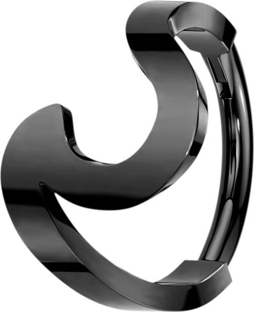 Star Piercing Micro Segmentring klappbar schwarz Welle (Chirurgenstahl 316L, ohne Messing)