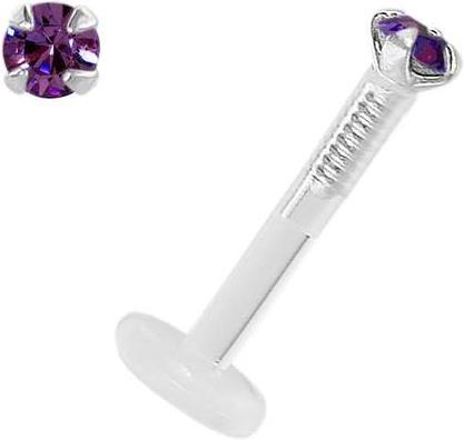 Produktbild Bijouteria Piercing für Lippe/Tragus (Premium Kristall, Bioplast, Silber 925)
