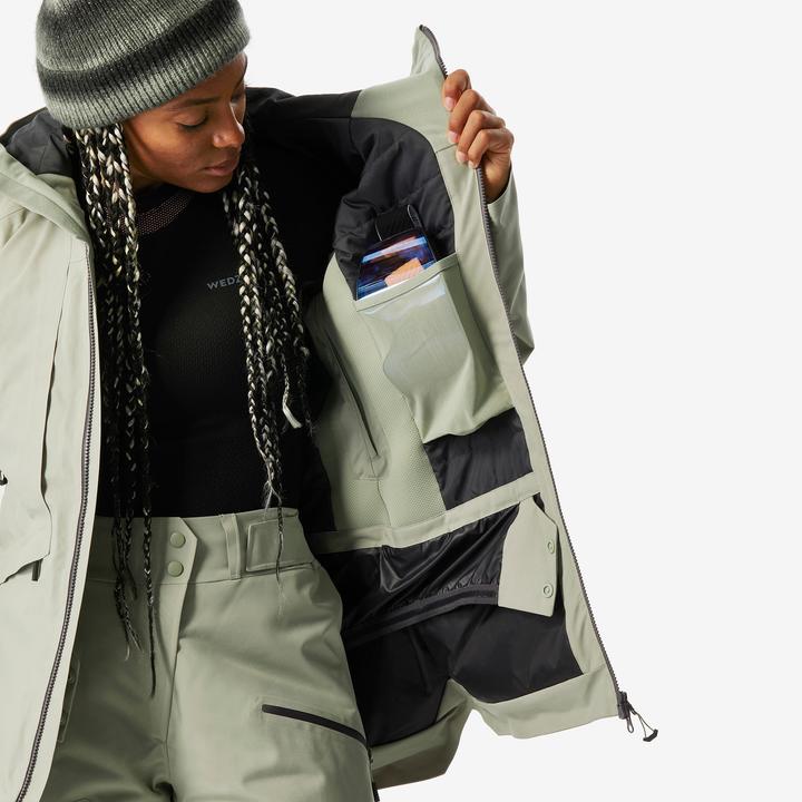 Image du produit Wedze Veste de ski femme polyvalente et chaude - FR100 vert sauge (L)