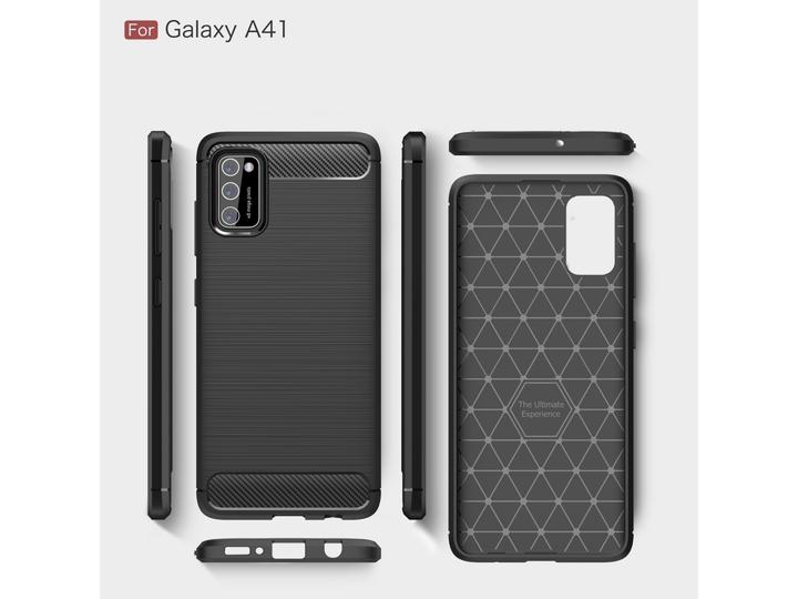 Actual product image Screenguard Samsung Galaxy A41 Cover Carbon Brushed Soft TPU (Samsung Galaxy A41)
