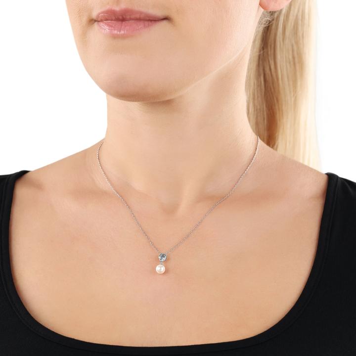 Produktbild Amor Halsschmuck für Damen, 925 Sterling Silber, Muschelkernperle (Silber 925)