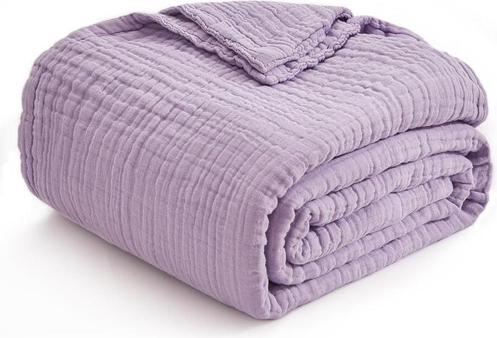 Immagine prodotto Milkii 6-lagige Musselin Decke, 180x140 cm - Staublila (180 x 140 cm)