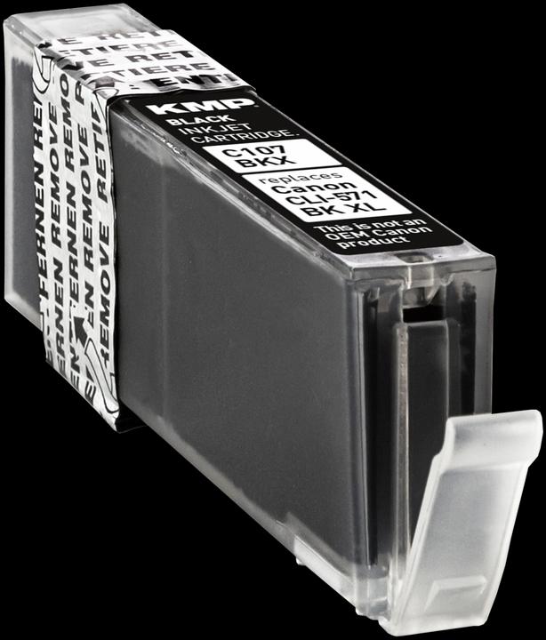 Actual product image KMP C107BKX Ink cartridge bw comp. with Canon CLI-571 XL BK (FC)