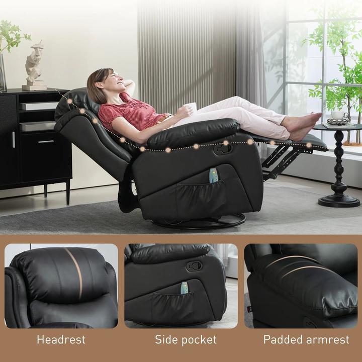 Image du produit Swisshandel24 Fauteuil de relaxation Fonction de massage Fonction de couchage électrique Fonction de chauffage
