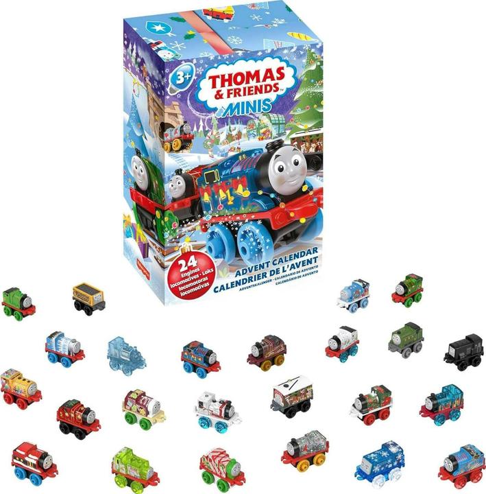 Produktbild Fisher-Price Thomas & Friends MINIS Advent Calendar, 24 Miniature Toy Trains and Vehicles for Preschool Kids, HRF