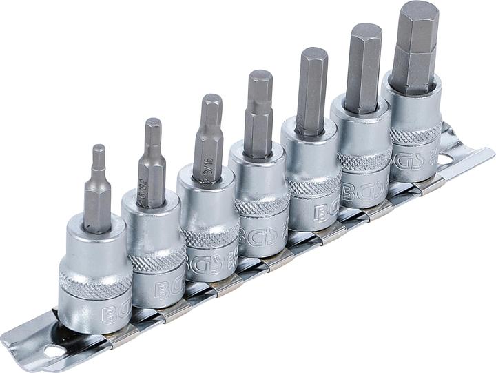 Productafbeelding BGS Bitset | Aandrijfvierkant 10 mm (3/8") | Inbus 1/8" - 3/8" | Inch maten |... (10 mm (3/8"), 12,5 mm (1/2"))