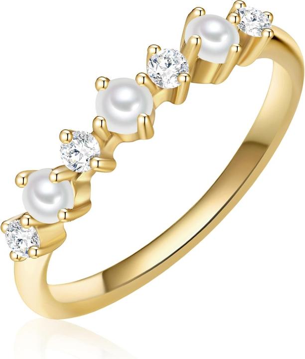 Produktbild Glanzstücke München Damen Sterling Silber Zirkonia Süsswasser-Zuchtperle gelbgold - 31510 (52, 925 Silber)