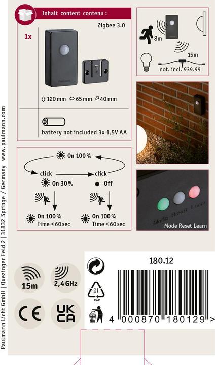 Produktbild Paulmann Outdoor Plug & Shine Twilight Sensor Zigbee (15 m)