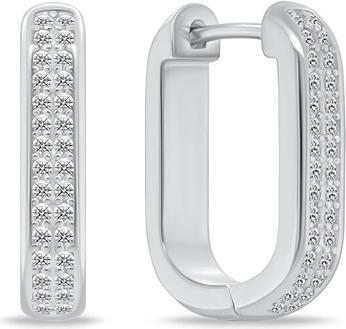 Immagine prodotto Brilio Silver - Oval silver earrings with zircons EA1139W