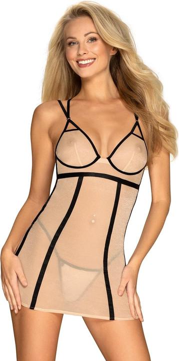 Produktbild Obsessive Nudelia noir chemise & thong L/XL (XL)