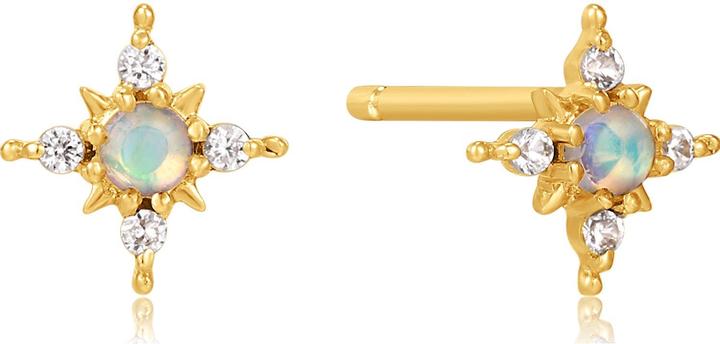 Ania Haie Orecchini a stella con opale e zaffiro bianco in oro 14kt (585 oro giallo)