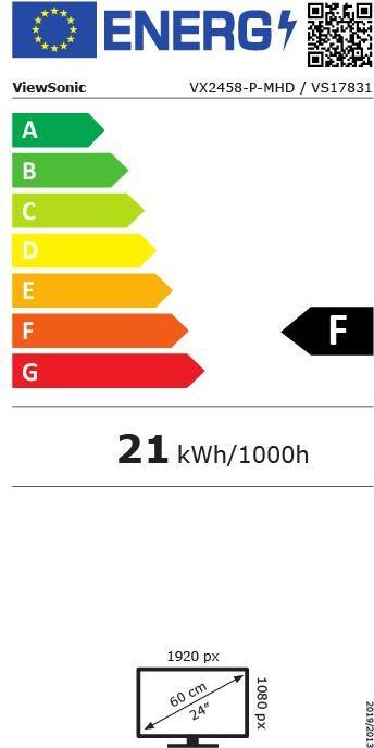 Energy Label Viewsonic VX2458-P-MHD (24", Full HD) (1920 x 1080 pixels, 24")