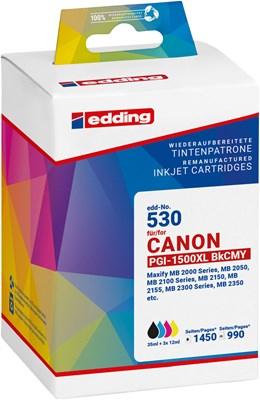 Produktbild Edding Tintenpatrone ersetzt Canon PGI-1500XL Multipack BK/c/m/y Kompatibel Schwarz Cya (M, BK, C, Y)