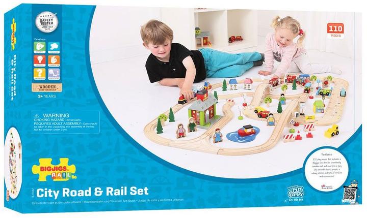 Actual product image Bigjigs Zestaw Drogi Miejskiej z Torem Drewnianym