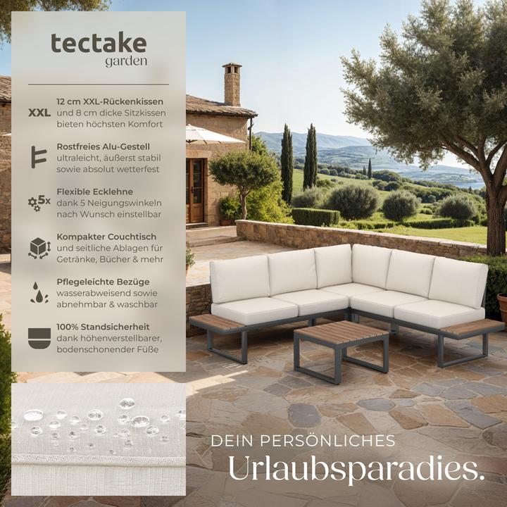 Produktbild tectake Garten-Lounge-Set Eliar, 4-teilig, mit Aluminiumgestell