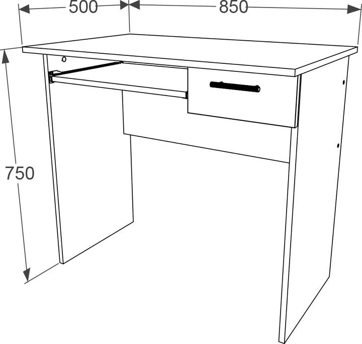 Actual product image VCM Wooden Desk Computer Table Keyboard Pull-out Drawer Office Table Arusa L (85 x 50 x 75 cm)