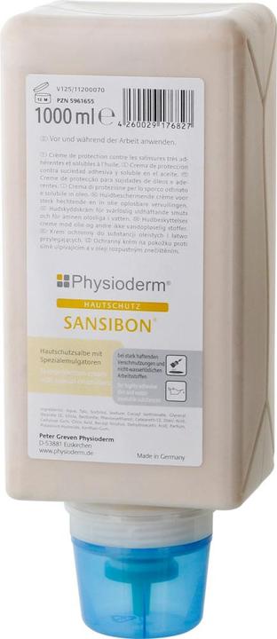 Actual product image PGP Physioderm skin protection cream Sansibon 1000ml cream folding bottle (1000 ml)