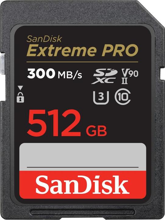 Image du produit SanDisk Extreme PRO UHS-II V90 (512 Go, SDXC, U3, UHS-II)