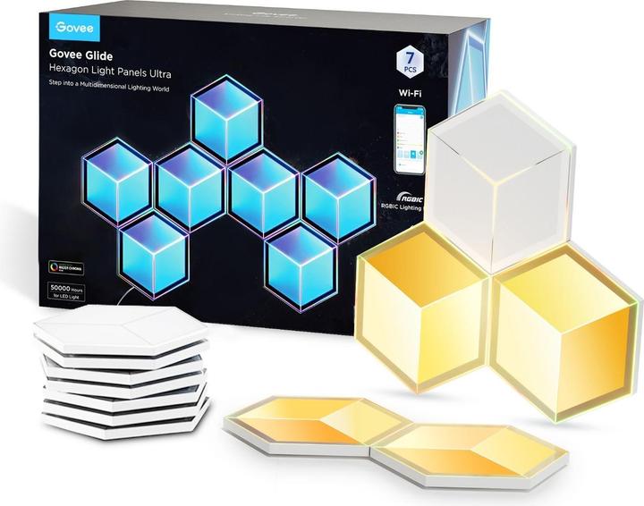 Productafbeelding Govee paneelverlichting Glide Hexa Ultra, 7-pak (130 lm)