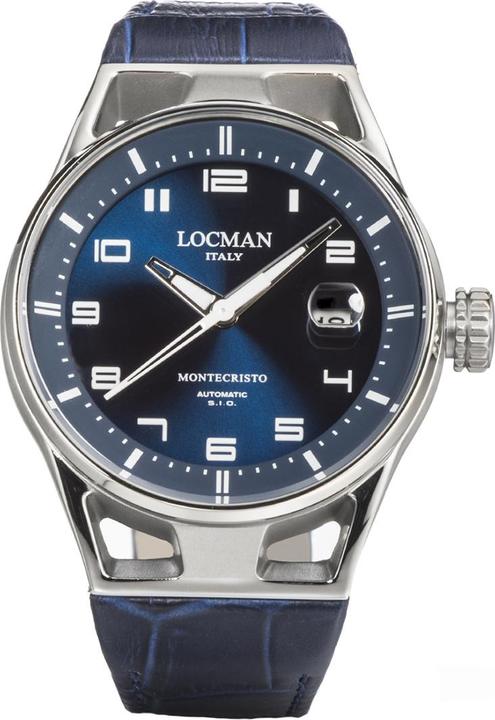 Image du produit Locman Italy Montre Montecristo automatique pour homme bleue 41 mm Ref. 0541 (Montre analogique, 41 mm)