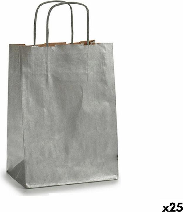 Produktbild Pincello Papiertaschen Silberfarben (18 x 8 x 31 cm) (25 Stück) (Geschenktüte, 25 x)