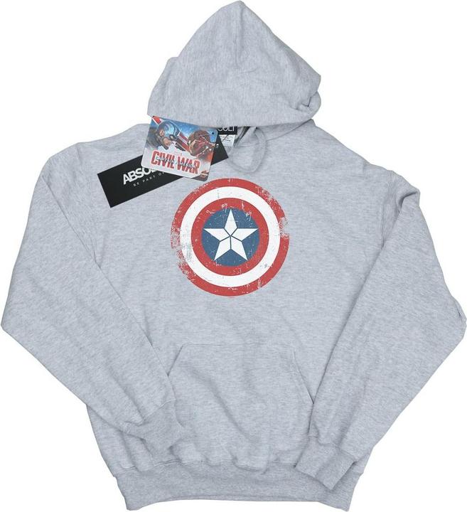 Actual product image Mens Captain America Civil War Distressed Shield Hoodie (XXL)