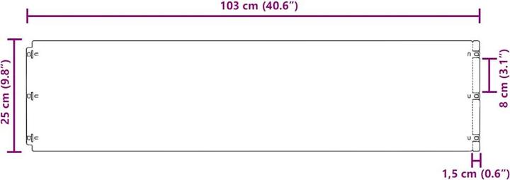 Produktbild VidaXL Rasenkanten 20 Stk. 25x103 cm Flexibel Wetterfester Stahl Gartenkante (103 cm)