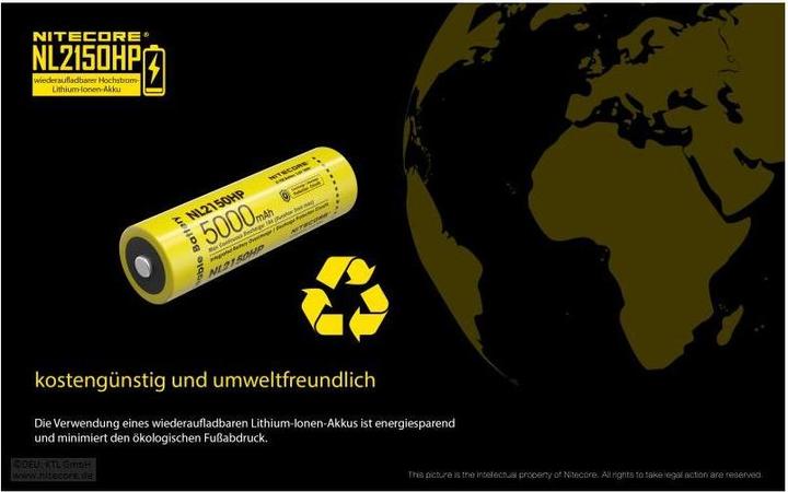 Produktbild Nitecore Li-Ion Akku Typ 21700 - 5000mAh - NL2150HP