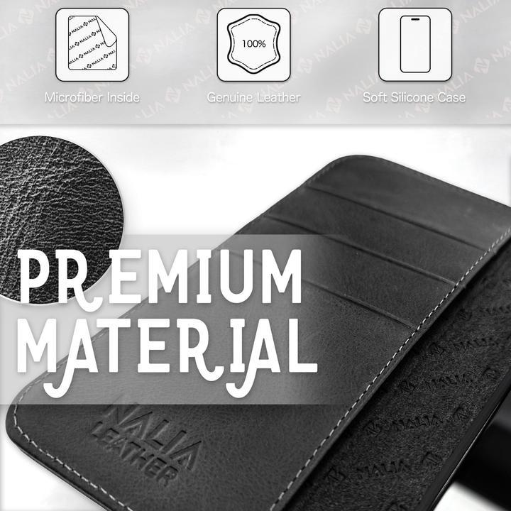 Actual product image Nalia Genuine Leather Flip Case Cover with Magnetic Closure (Samsung Galaxy S23+)