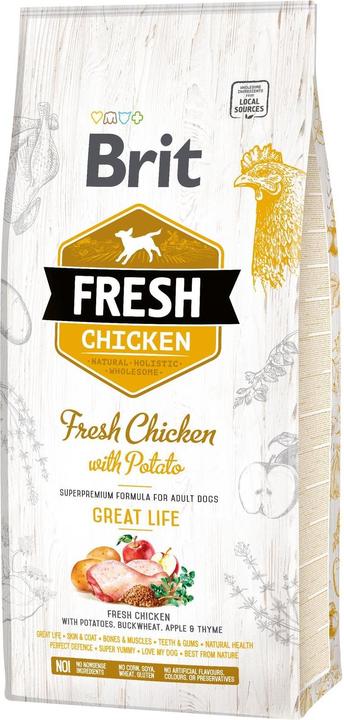 Actual product image Brit Fresh Dog with chicken and potatoes Adult 12kg (Adult, 1 pcs., 12000 g)