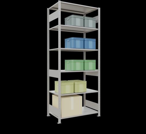 Immagine prodotto Schulte Lagertechnik Sistema di scaffalature di base senza viti MULTIplus150 con ripiani di lunghezza