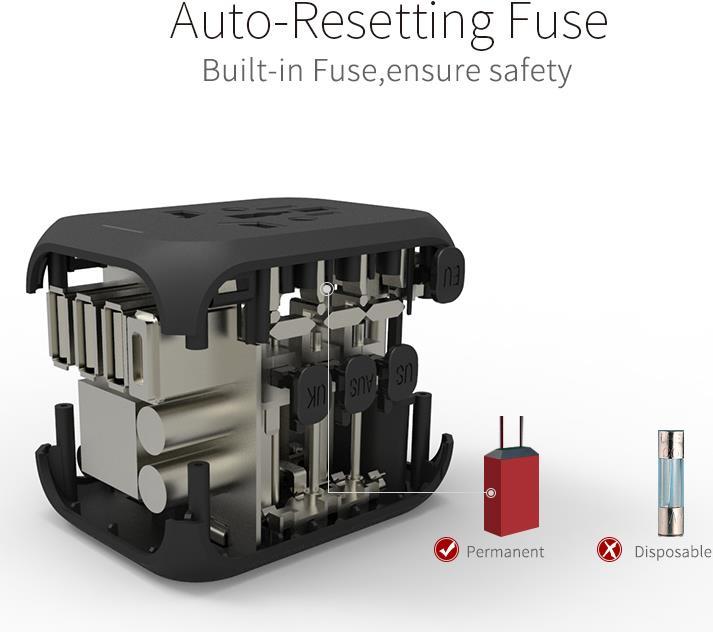 Image du produit Otravel Multi-National Travel Adapter US-Charger B / non mis à la terre